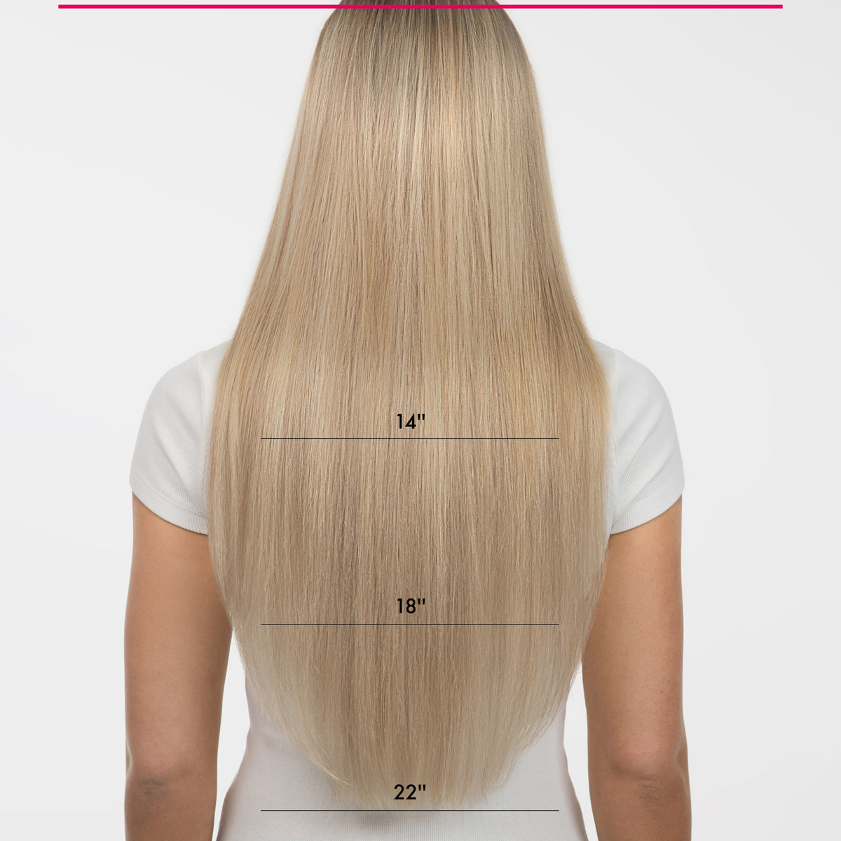 613 Tape in hair Extensions 22” Tape Weft, Straight Light Blonde #613 – Donna Bella Hair main image 3