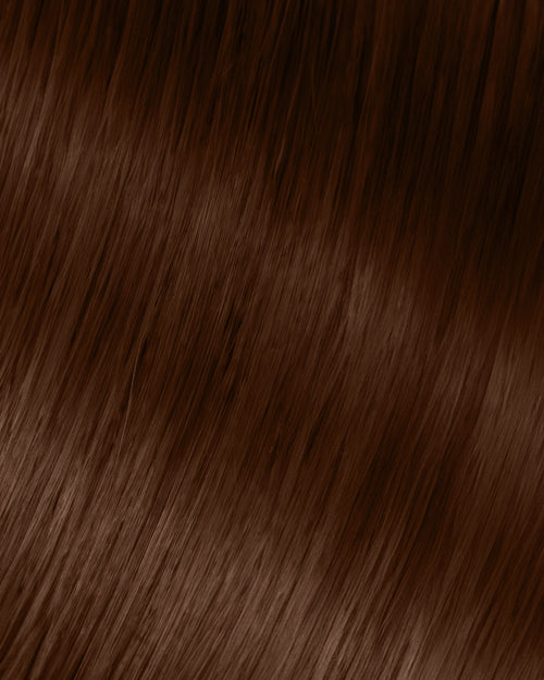 A swatch of dark golden brown hair texture, showcasing smooth strands and natural shine.