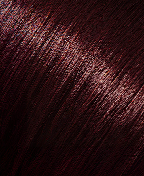 A swatch of dark red hair texture, showcasing the rich hue of cherry crush hair extensions.