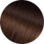 A round swatch of brown ellipse hair extensions on a square fitted white background, showcasing the color.